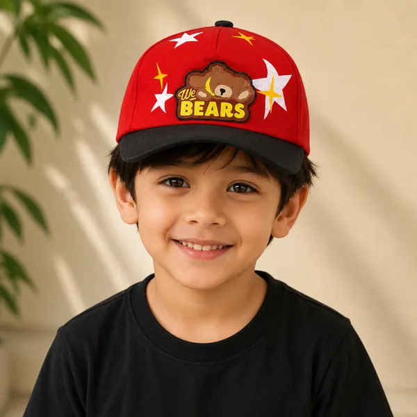 Kids_We_Bears_Cartoon_Cotton_Baseball_Cap_for_Boys_&_Girls_|_Soft_Summer_Sun_Cap_|_Black