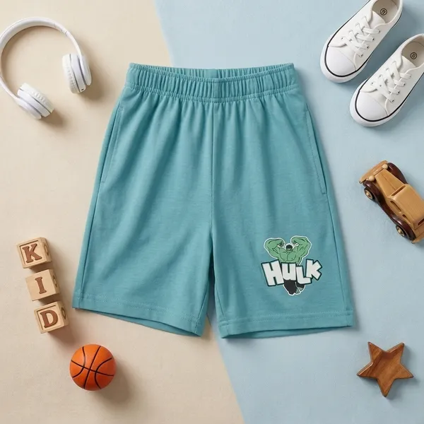 Cucumber_Boys_Marvel_Hulk_Printed_Sleeveless_T-Shirt_with_Shorts_Co-ord_Set_Lime_Green_&_Sky_Blue_|_Cotton_Blend_|_Summer_Wear