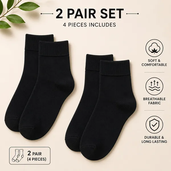 Kids_Black_Cotton_Ankle_Length_Socks_(Pack_of_2)_|_Soft_&_Stretchable_Daily_Wear