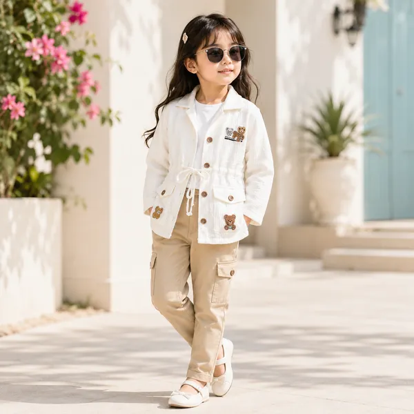 LILLYBELL_GIRLS_TEXTURED_BUTTON_DOWN_TOP_&_CARGO_PANT_SET