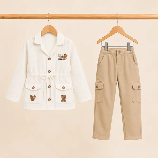LILLYBELL_GIRLS_TEXTURED_BUTTON_DOWN_TOP_&_CARGO_PANT_SET