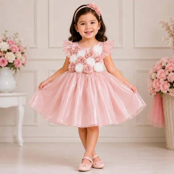 Girls_Baby_Pink_3D_Floral_Party_Wear_Frock_|_Elegant_Princess_Dress_for_Kids