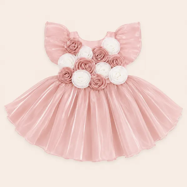 Girls_Baby_Pink_3D_Floral_Party_Wear_Frock_|_Elegant_Princess_Dress_for_Kids