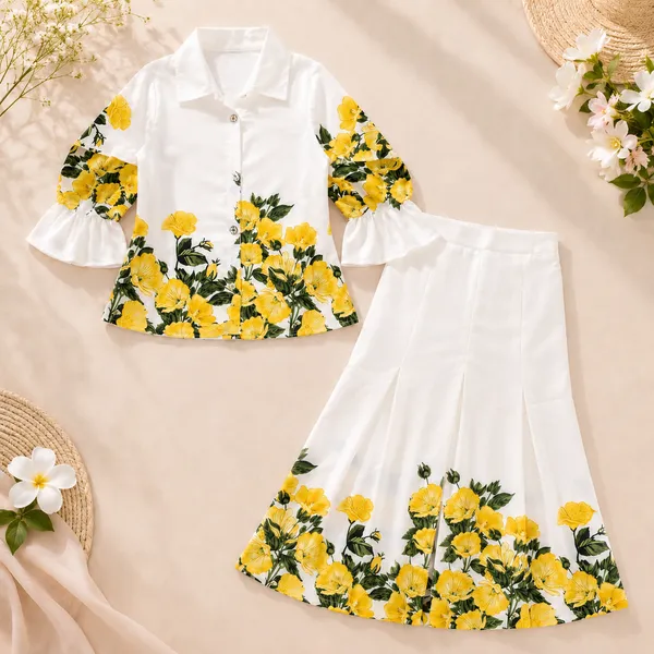 Girls_Floral_Print_Shirt_&_Flared_Plazo_Co-Ord_Set