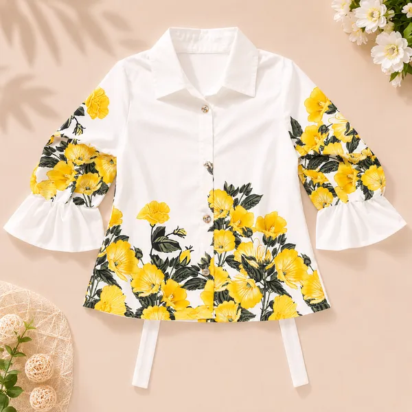 Girls_Floral_Print_Shirt_&_Flared_Plazo_Co-Ord_Set