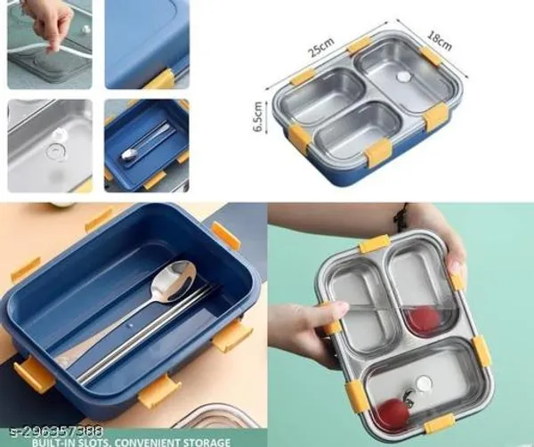 304_Stainless_Steel_Kids_Lunch_Box_3_Compartment_Leakproof_Bento_Box
