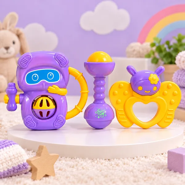 BABY_MUSICAL_RATTLE_TOY_3_PC_SET_-_ROBOT,_SPINNING_RATTLE_&_BUTTERFLY