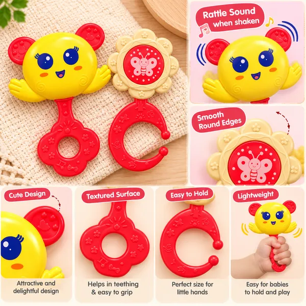 BABY_RATTLE_TOY_2_PC_SET_-_SUN_&_FLOWER_SHAPED_RATTLES