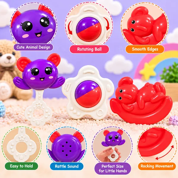 BABY_RATTLE_TOY_3_PC_SET_-_OCTOPUS,_SPINNING_BALL_&_ROCKING_HORSE