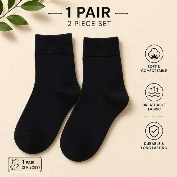 Kids_Black_Cotton_Ankle_Length_Socks_(1_Pair)_|_Soft_&_Stretchable_Daily_Wear