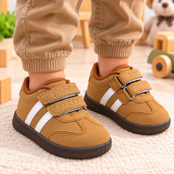 BROWN_DOUBLE_VELCRO_KIDS_CASUAL_SHOES
