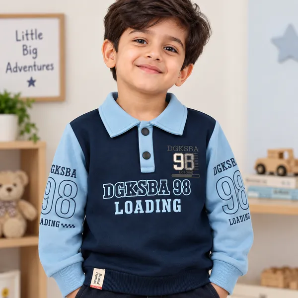 Brand_Human_Kids_Printed_Polo_Neck_Sweatshirt