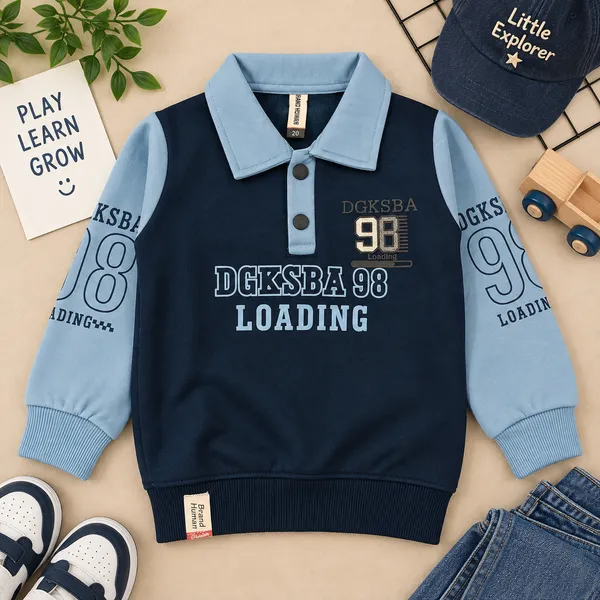 Brand_Human_Kids_Printed_Polo_Neck_Sweatshirt