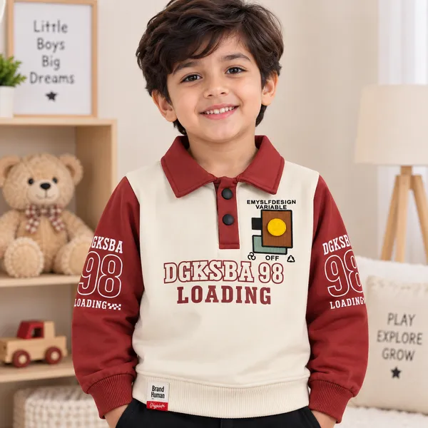 Brand_Human_Kids_Printed_Polo_Neck_Sweatshirt