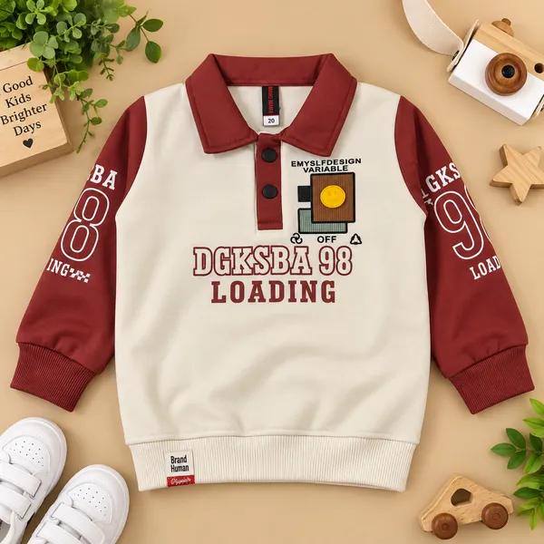 Brand_Human_Kids_Printed_Polo_Neck_Sweatshirt
