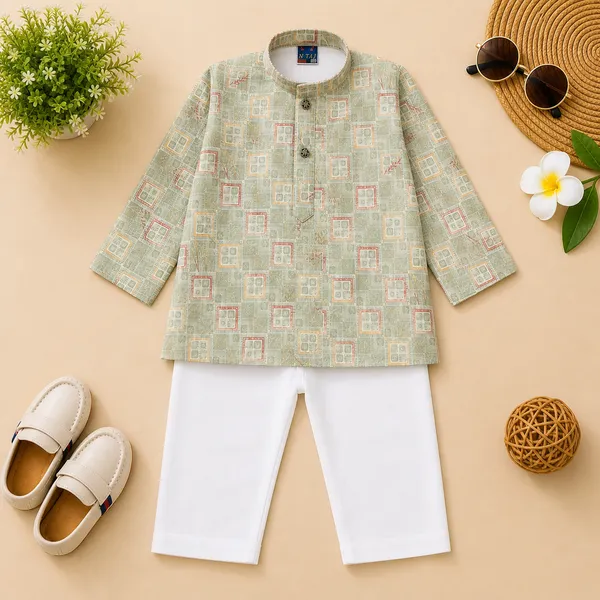 Taj_Boys_Ethnic_Kurta_Pajama_Set_Printed_Cotton_Kurta_with_White_Pajama