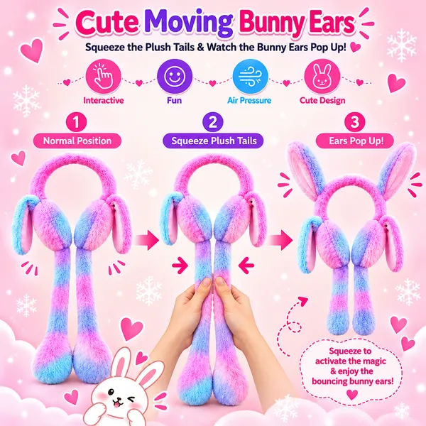 Cute_Moving_Bunny_Ears_Plush_Winter_Earmuffs_for_Kids_Soft_Rainbow_Fur_with_Squeeze_Tails