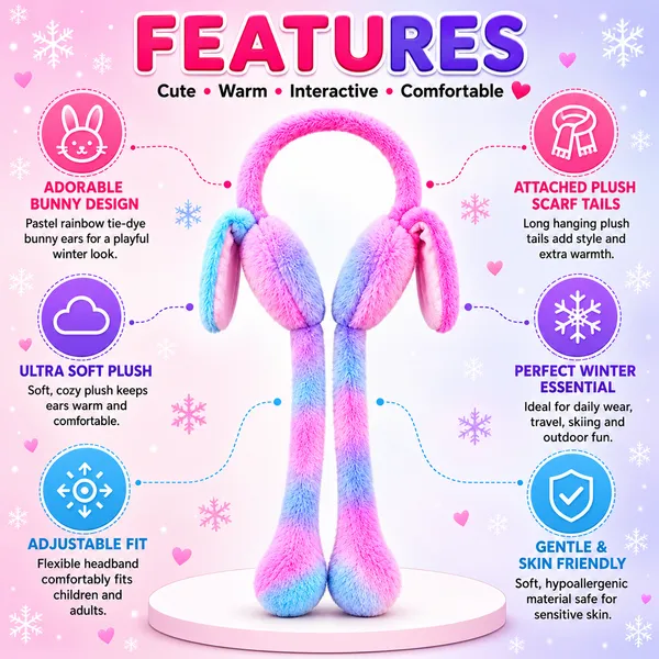 Cute_Moving_Bunny_Ears_Plush_Winter_Earmuffs_for_Kids_Soft_Rainbow_Fur_with_Squeeze_Tails