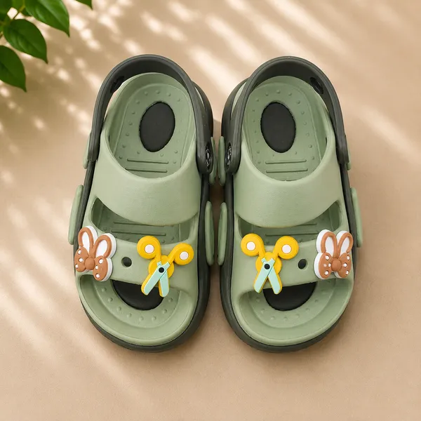 Kids_Cartoon_EVA_Sandals_|_Lightweight_Soft_Cushioned_Anti-Slip_Summer_Sandals_with_Adjustable_Back_Strap_|_Green_|_Boys_&_Girls