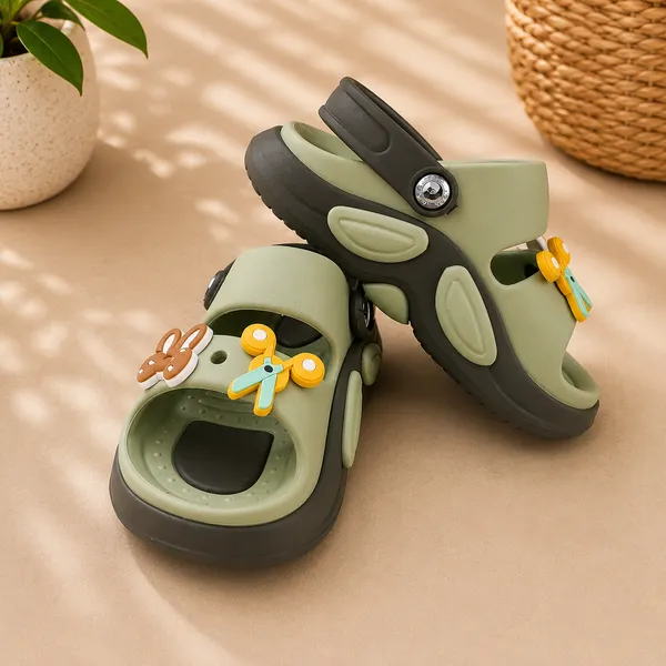 Kids_Cartoon_EVA_Sandals_|_Lightweight_Soft_Cushioned_Anti-Slip_Summer_Sandals_with_Adjustable_Back_Strap_|_Green_|_Boys_&_Girls