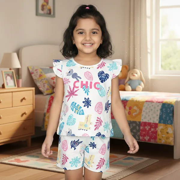 DOTS_GIRLS_CHIC_COLORFUL_TROPICAL_PRINT_TOP_&_SHORTS_CO-ORD_SET