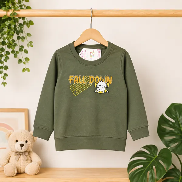 GUFFKID_"FALL_DOWN"_GRAPHIC_SWEATSHIRT_&_TWILL_TROUSER_SET