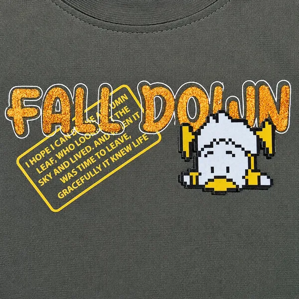 GUFFKID_"FALL_DOWN"_GRAPHIC_SWEATSHIRT_&_TWILL_TROUSER_SET
