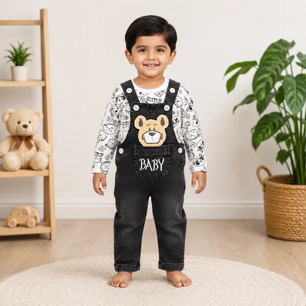 BUMBLEBEE_DENIM_BEAR_POCKET_DUNGAREE_OUTFIT_2-PIECE_SET