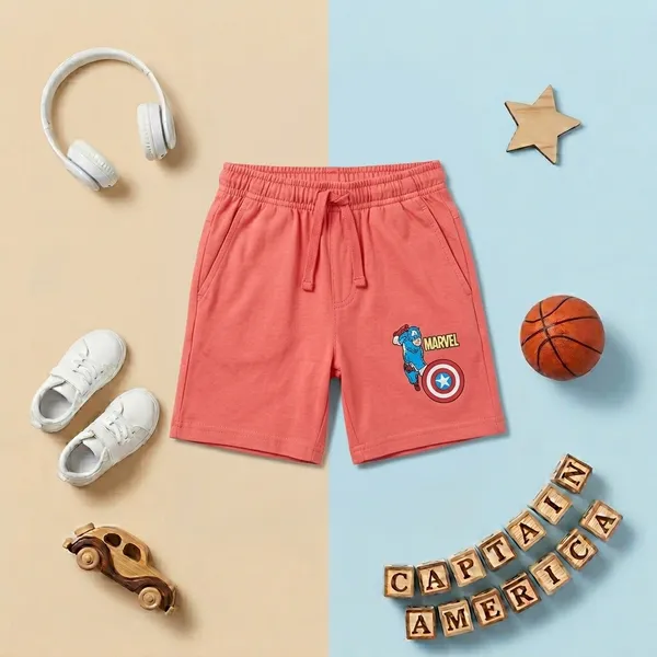 Cucumber_Boys_Marvel_Captain_America_Printed_Sleeveless_T-Shirt_with_Shorts_Co-ord_Set_Navy_Blue_&_Coral_|_Cotton_Blend_|_Summer_Wear