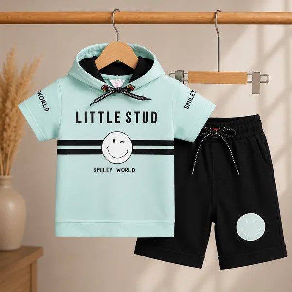 LUCKY_BOY_TRENDY_HOODED_KIDS_T-SHIRT_&_SHORTS_SET