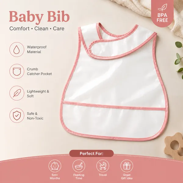 Waterproof_Baby_Feeding_Bib_with_Crumb_Catcher_Pocket_-_BPA-Free_Reusable_Mealtime_Bib_for_Babies_&_Toddlers_(Pink_Trim