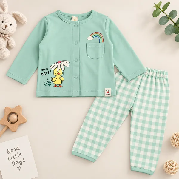 First_Smile_Baby_Unisex_Duck_Print_Cotton_Night_Suit_Set