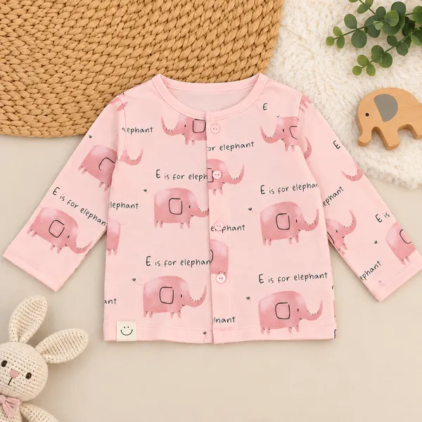 First_Smile_Baby_Unisex_Elephant_Print_Cotton_Night_Suit_Set
