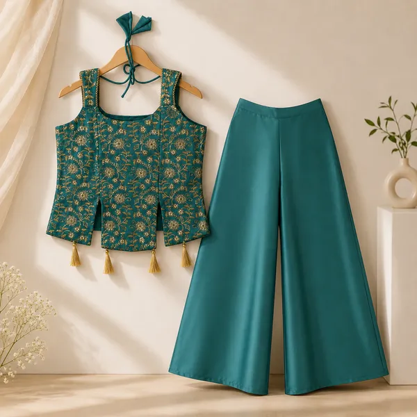 Girls_Embroidered_Crop_Top_&_Palazzo_Co-Ord_Set_|_Stylish_Sleeveless_Ethnic_Wear_for_Girls_|_Festive_Party_Wear_Kids_Outfit