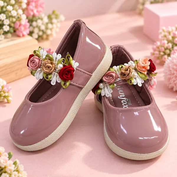 Girls_Floral_Strap_Casual_Party_Wear_Shoes_�_Pink
