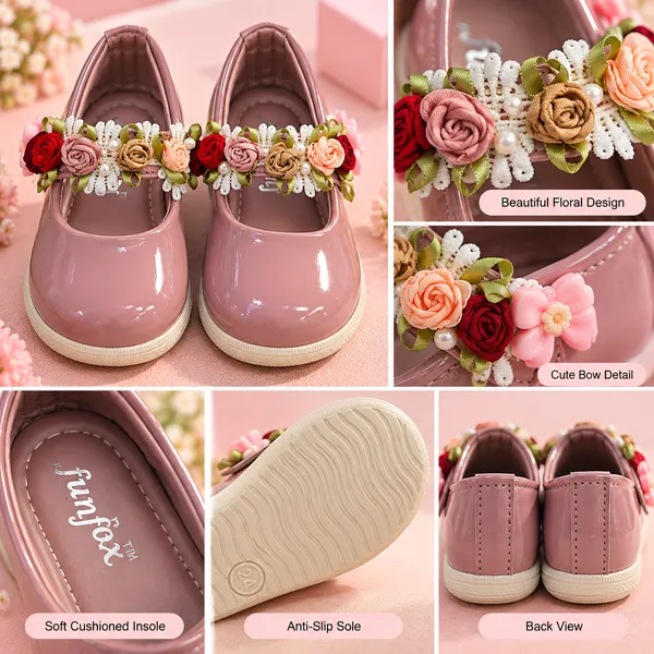 Girls_Floral_Strap_Casual_Party_Wear_Shoes_�_Pink