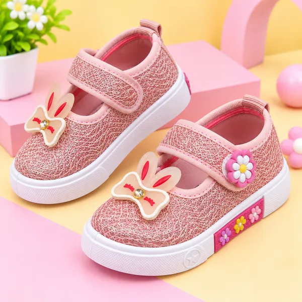 Girls_Pink_Butterfly_Bow_Velcro_Casual_Shoes