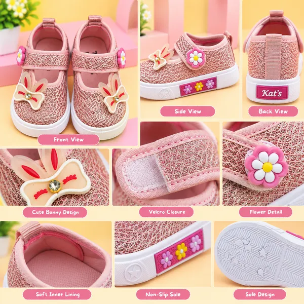 Girls_Pink_Butterfly_Bow_Velcro_Casual_Shoes