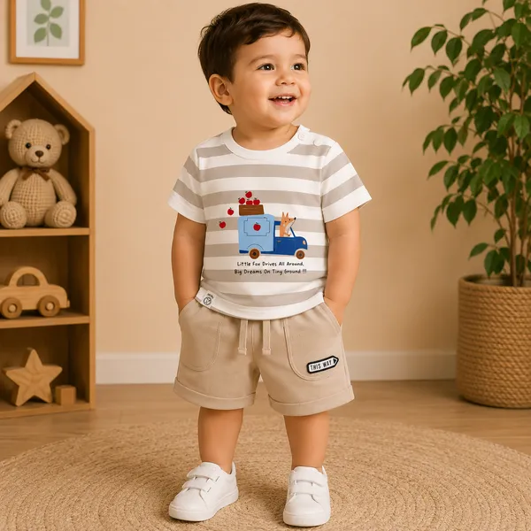 Ollypop_Kids_Cotton_Printed_Striped_T-Shirt_&_Solid_Shorts_Clothing_Set_|_Half_Sleeve_Round_Neck_|_Soft_&_Breathable_Summer_Co-ord_Set
