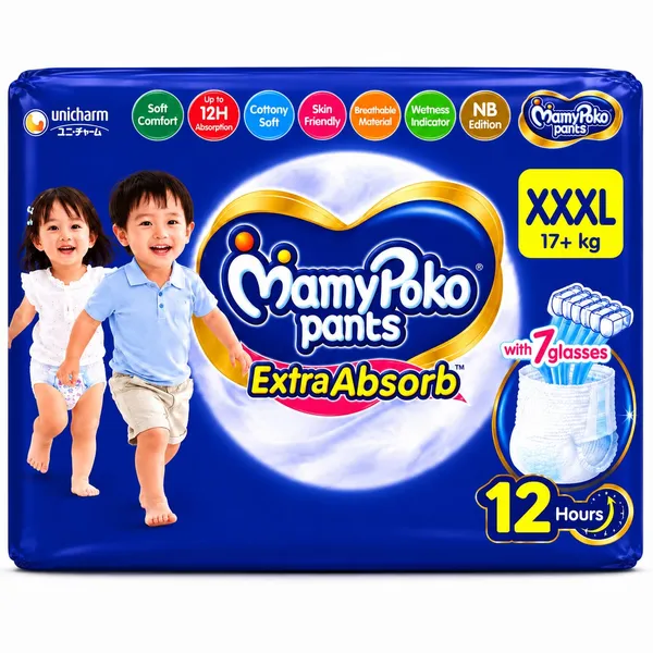 MamyPoko_Pants_Extra_Absorb_Baby_Diapers,_XXXL_(17+_kg),_9_Pants_|_Up_to_12_Hours_Dryness_Protection