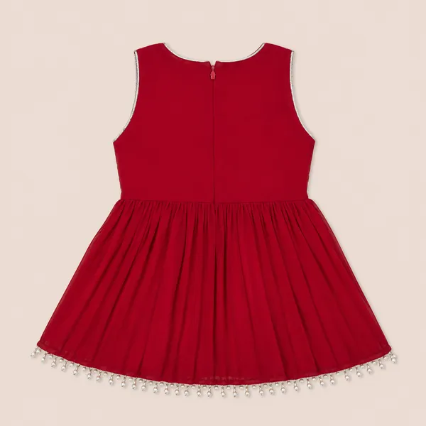 Girls_Maroon_Embroidered_Peplum_Kurti_with_Flared_Sharara_Pants_&_Dupatta_|_3-Piece_Ethnic_Party_Wear_Set