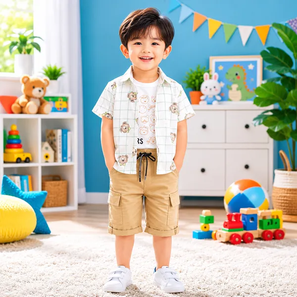 LUCKY_BOY_STYLISH_TEDDY_BEAR_PRINTED_BABY_BOYS_SHIRT_&_SHORTS_SET