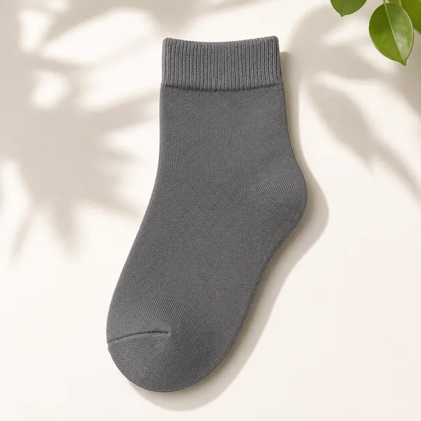 Kids_Grey_Cotton_Ankle_Length_Socks_(Pack_of_6)_|_Soft_&_Stretchable_Daily_Wear