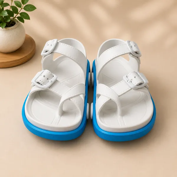 Kids_Double_Buckle_EVA_Sandals_|_Lightweight_Soft_Anti-Slip_Slip-On_Slides_|_Adjustable_Comfort_Sandals_for_Boys_&_Girls_|_White_&_Blue