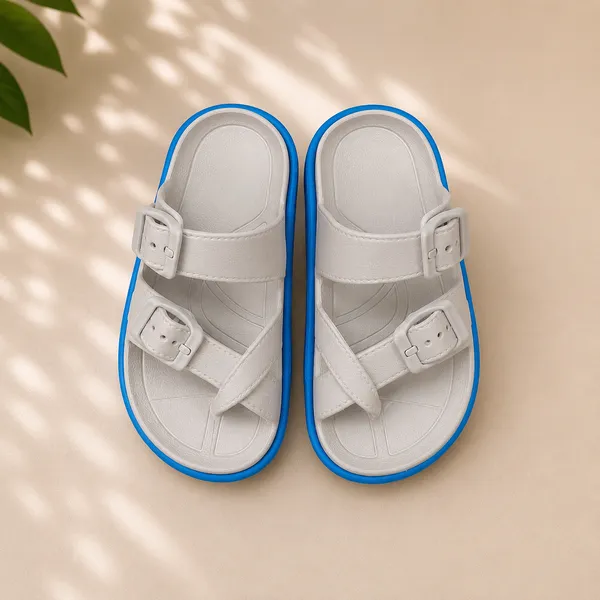 Kids_Double_Buckle_EVA_Sandals_|_Lightweight_Soft_Anti-Slip_Slip-On_Slides_|_Adjustable_Comfort_Sandals_for_Boys_&_Girls_|_White_&_Blue