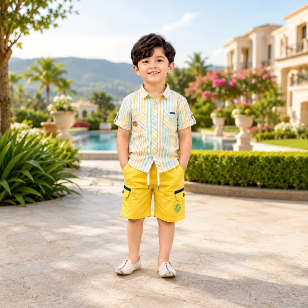 Miniboo_Stylish_Striped_Shirt_&_Lemon_Shorts_Set