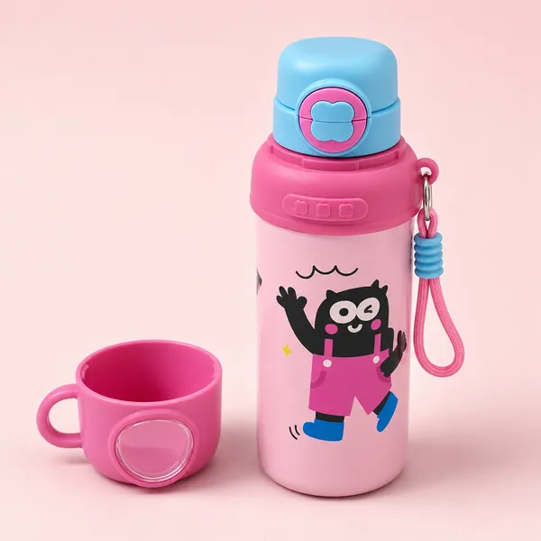 Cute_Cartoon_Kids_Water_Bottle_with_Silicone_Cover_&_Carry_Strap_|_Leakproof_School_Water_Bottle_for_Boys_&_Girls