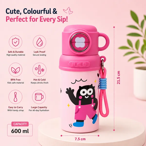 Cute_Cartoon_Kids_Water_Bottle_with_Silicone_Cover_&_Carry_Strap_|_Leakproof_School_Water_Bottle_for_Boys_&_Girls