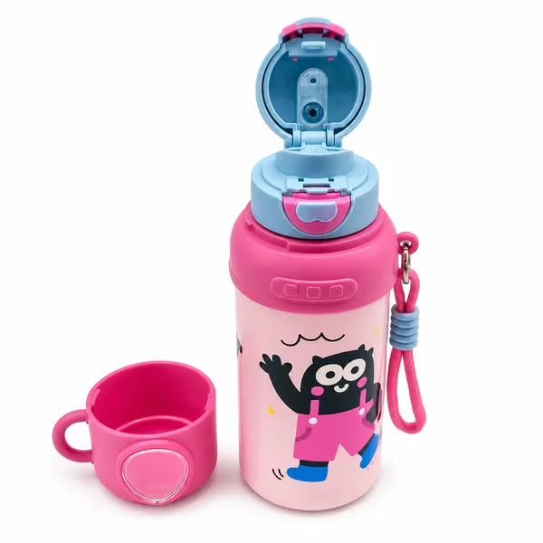 Cute_Cartoon_Kids_Water_Bottle_with_Silicone_Cover_&_Carry_Strap_|_Leakproof_School_Water_Bottle_for_Boys_&_Girls