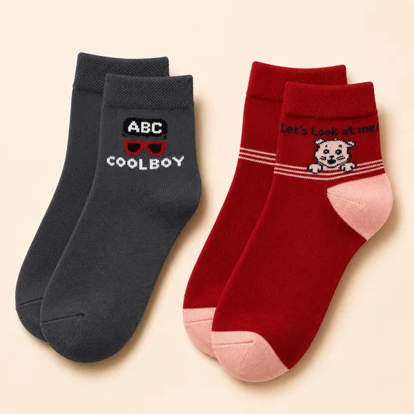 Kids_Assorted_Ankle_Socks_Pack_of_2_|_Soft_&_Breathable_Cotton_Blend_|_Everyday_Casual_Socks_|_Random_Design_(2_Pairs)